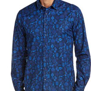 Thomas Pink London Blue Print Long Sleeve Men Shirt shirt Size: M